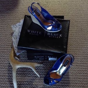 WHBM Sophie Blue Wedges
